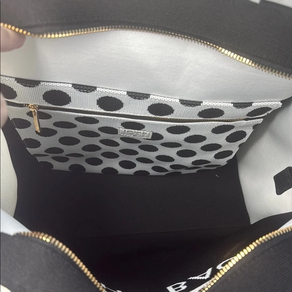 Kate Spade knit color block Black and White Tote Bag NWT